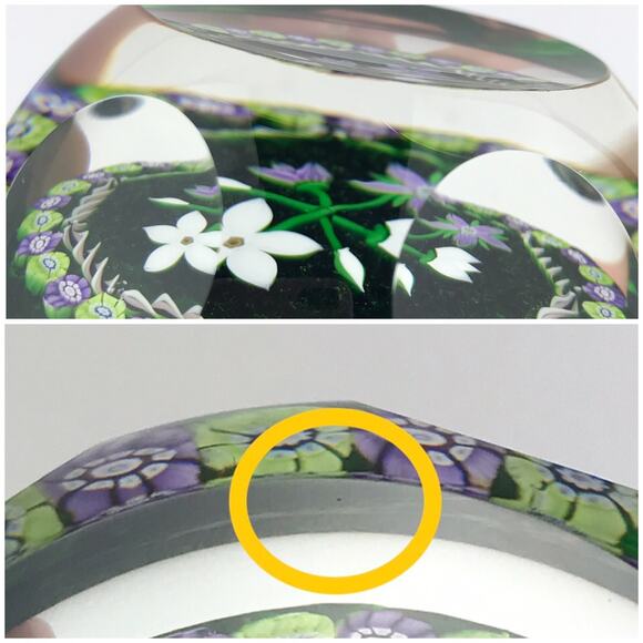 Perthshire 1986B Bouquet Lampwork Flowers Millefiori Faceted Twist Paperweight - Picture 13 of 13